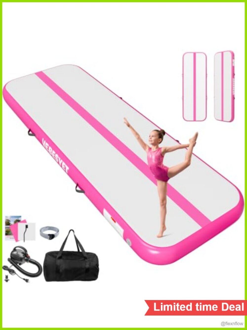 Inflatable Gymnastics Tumbling Mat PVC 4in Thick with Air Pump